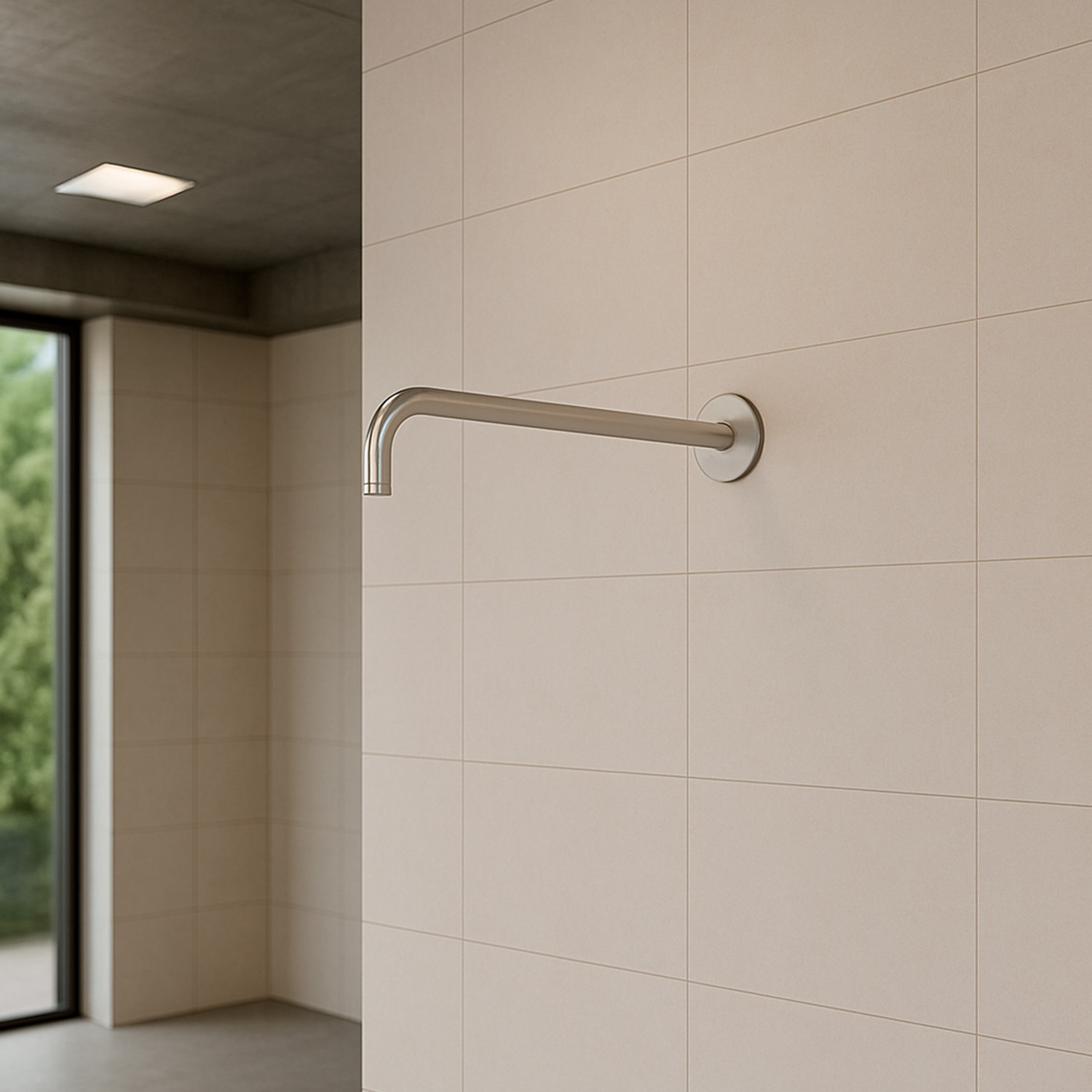 BRACCIO-DOCCIA-PARETE-LEVANTE-INOX-ambientata BRACCIO-DOCCIA-PARETE-LEVANTE-INOX