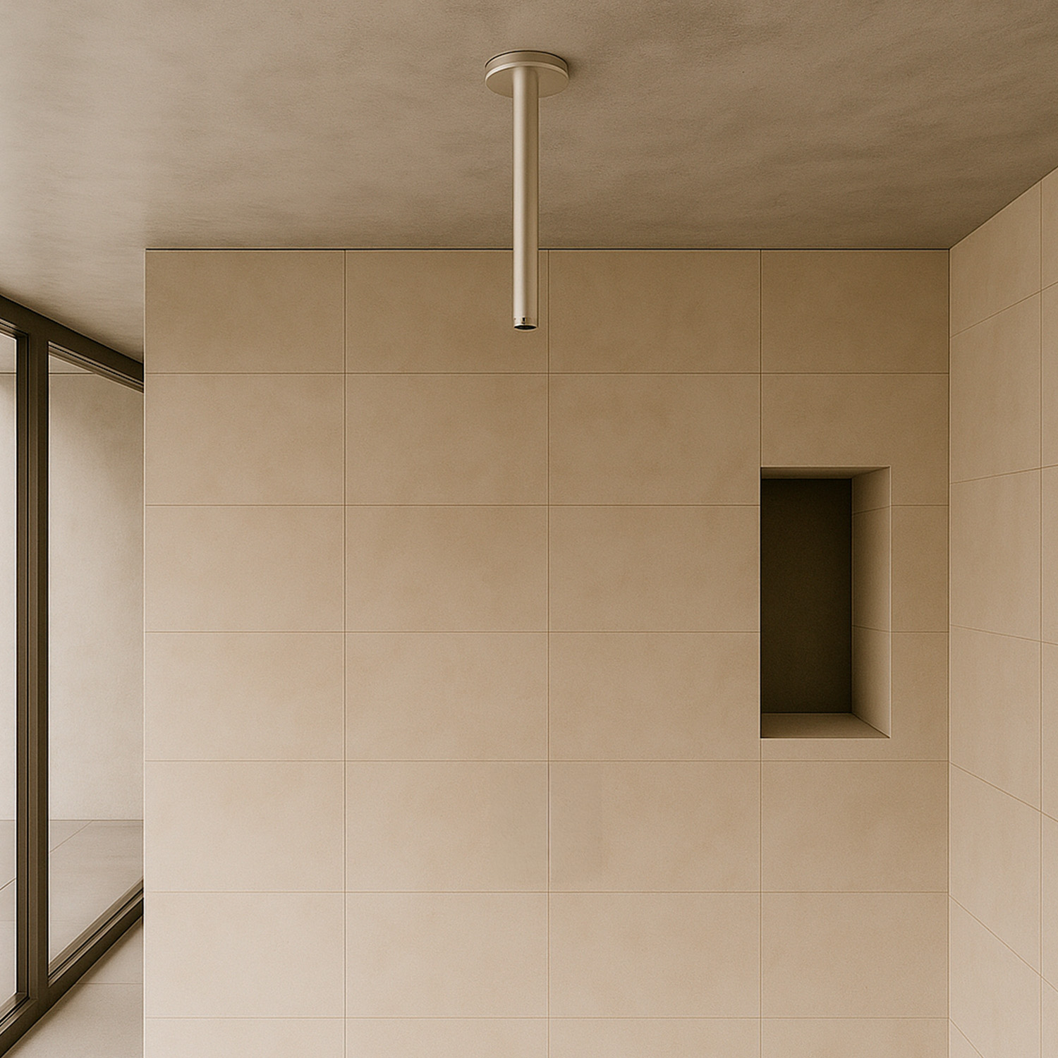 BRACCIO-DOCCIA-SOFFITTO-LEVANTE-CORTO-INOX-ambientata BRACCIO-DOCCIA-SOFFITTO-LEVANTE-CORTO-INOX