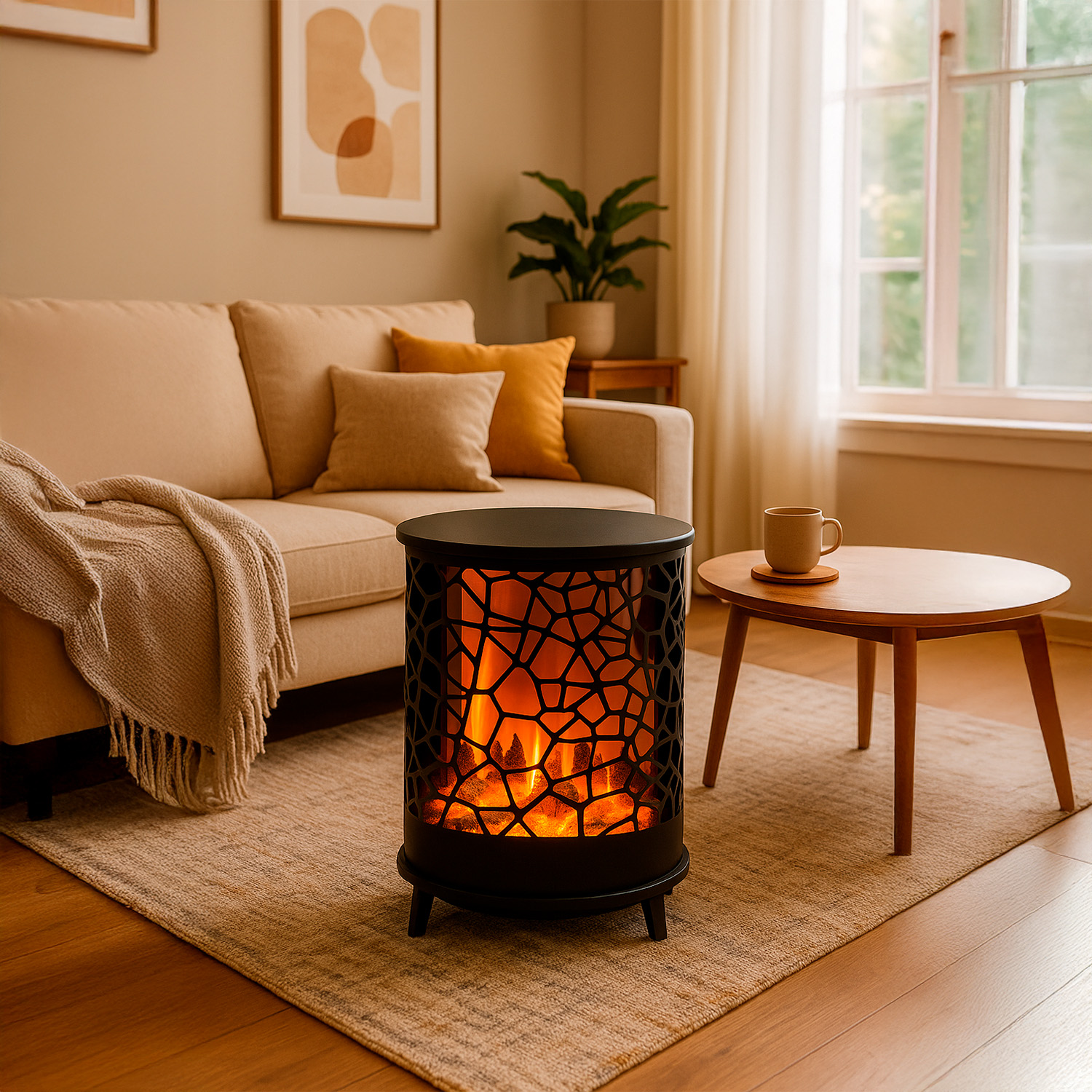 CAMINETTO-GARDENA-4 - SINED | Duchas de piscina | Chaise longue de jardín | Chimeneas eléctricas | Calefactores infrarrojos