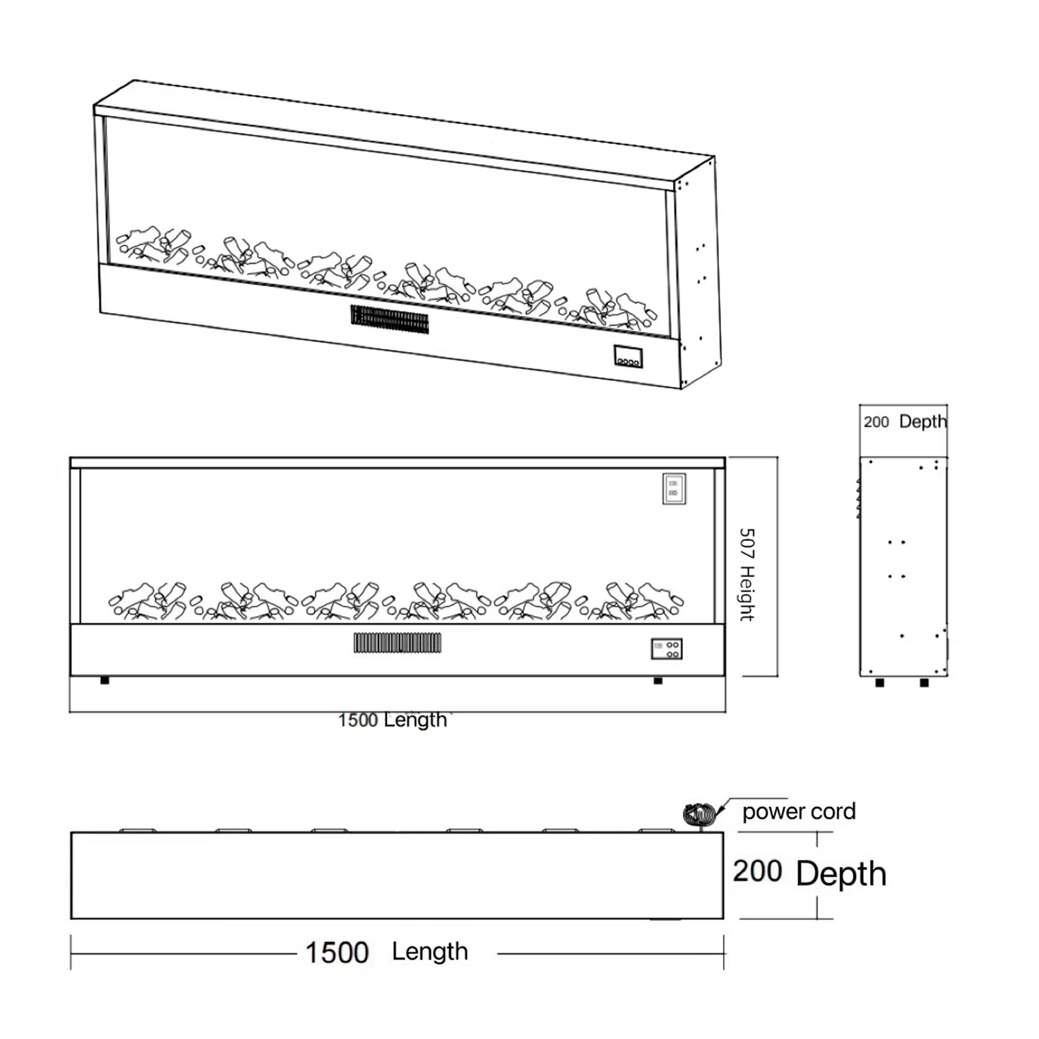 CAMINETTO-VULTURE-150-9 - SINED | Duchas de piscina | Chaise longue de jardín | Chimeneas eléctricas | Calefactores infrarrojos