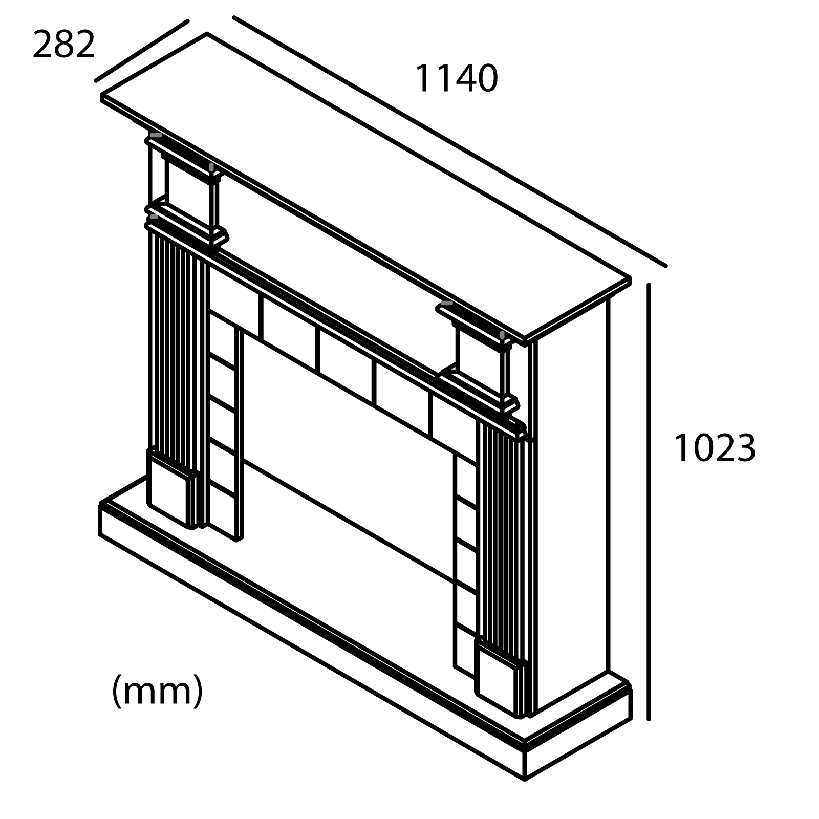 CORNICE-CAMINO-CALDERA-NERO - SINED | Duchas de piscina | Chaise longue de jardín | Chimeneas eléctricas | Calefactores infrarrojos