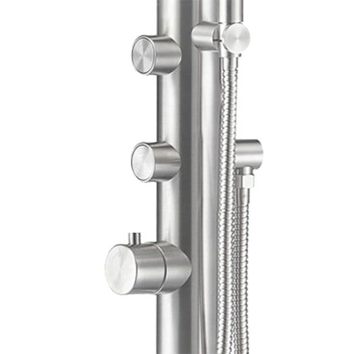 DOCCIA-BUDONI-INOX-2 - SINED | Duchas de piscina | Chaise longue de jardín | Chimeneas eléctricas | Calefactores infrarrojos