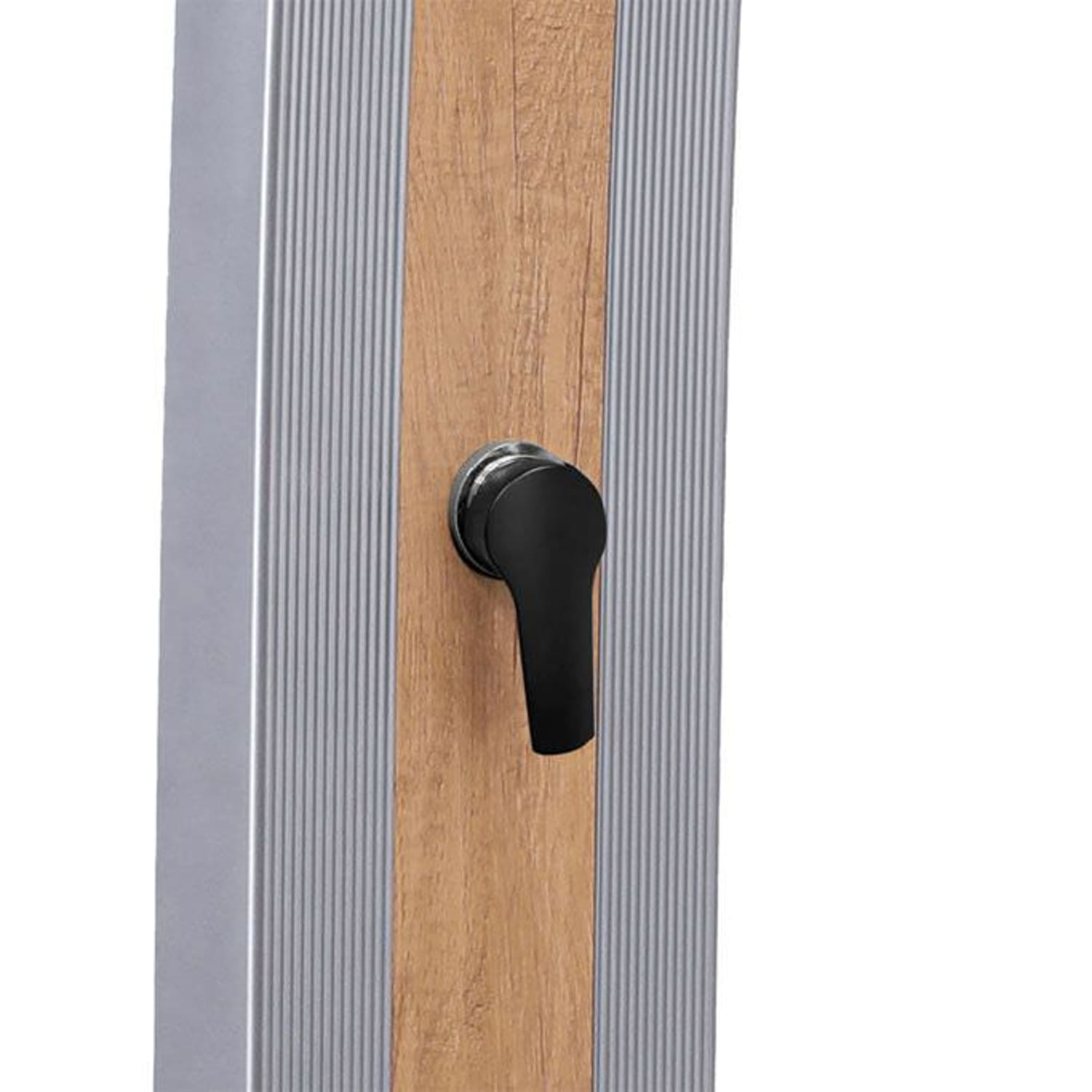 DOCCIA-ELLA-GRIGIA-WOOD-2 - SINED | Duchas de piscina | Chaise longue de jardín | Chimeneas eléctricas | Calefactores infrarrojos