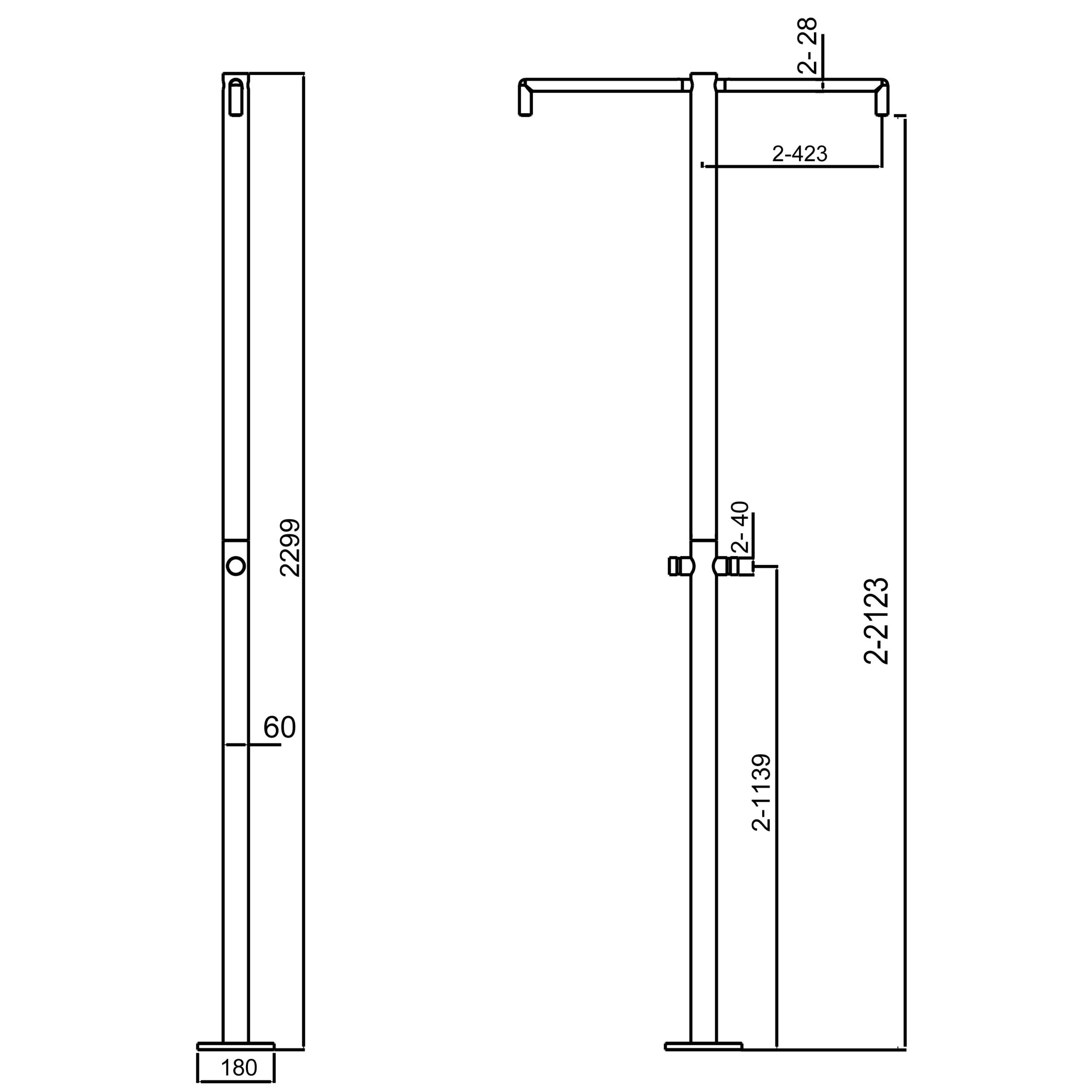 DOCCIA-INOX-BICEFALO - SINED | Duchas de piscina | Chaise longue de jardín | Chimeneas eléctricas | Calefactores infrarrojos