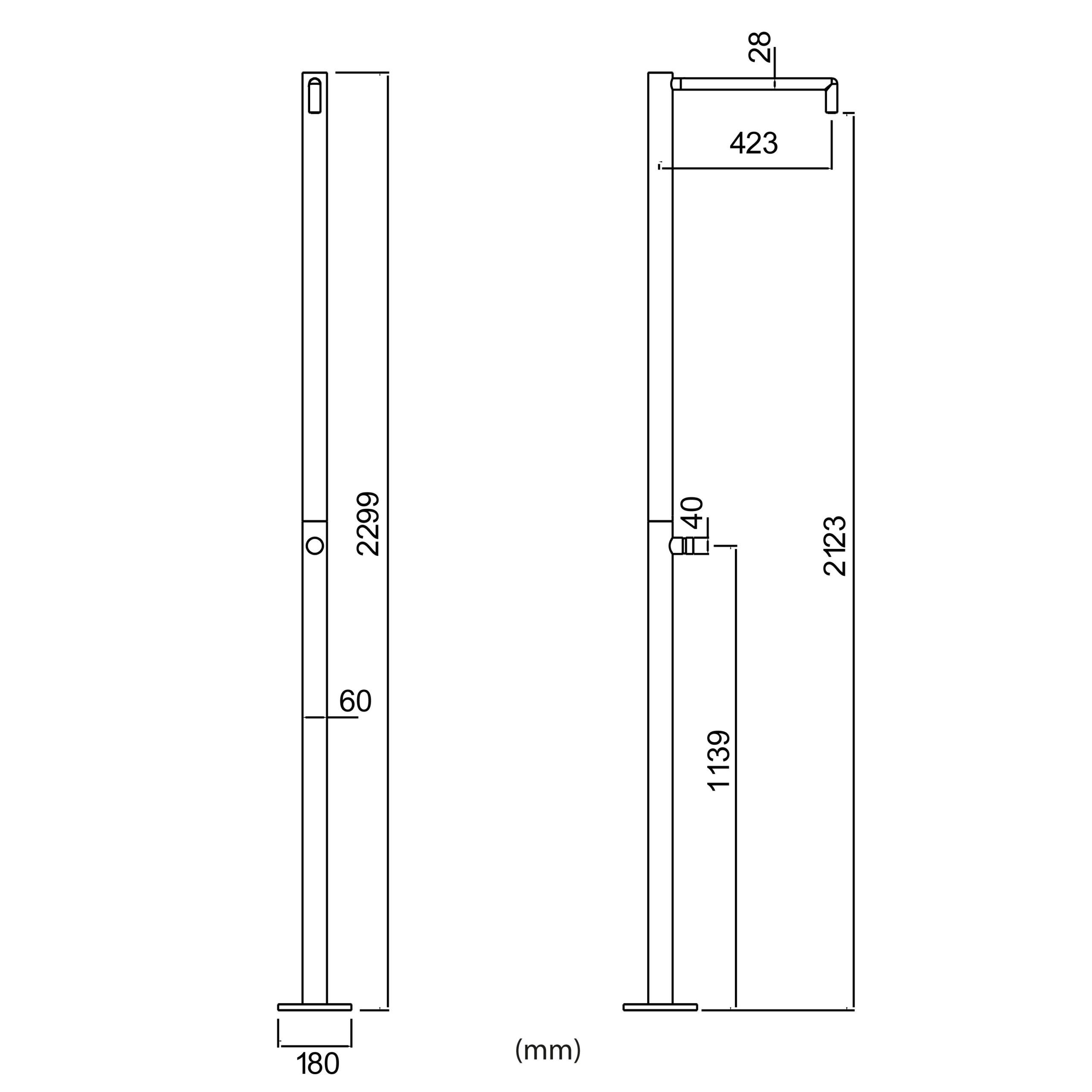 DOCCIA-INOX-MONOCOLO - SINED | Duchas de piscina | Chaise longue de jardín | Chimeneas eléctricas | Calefactores infrarrojos