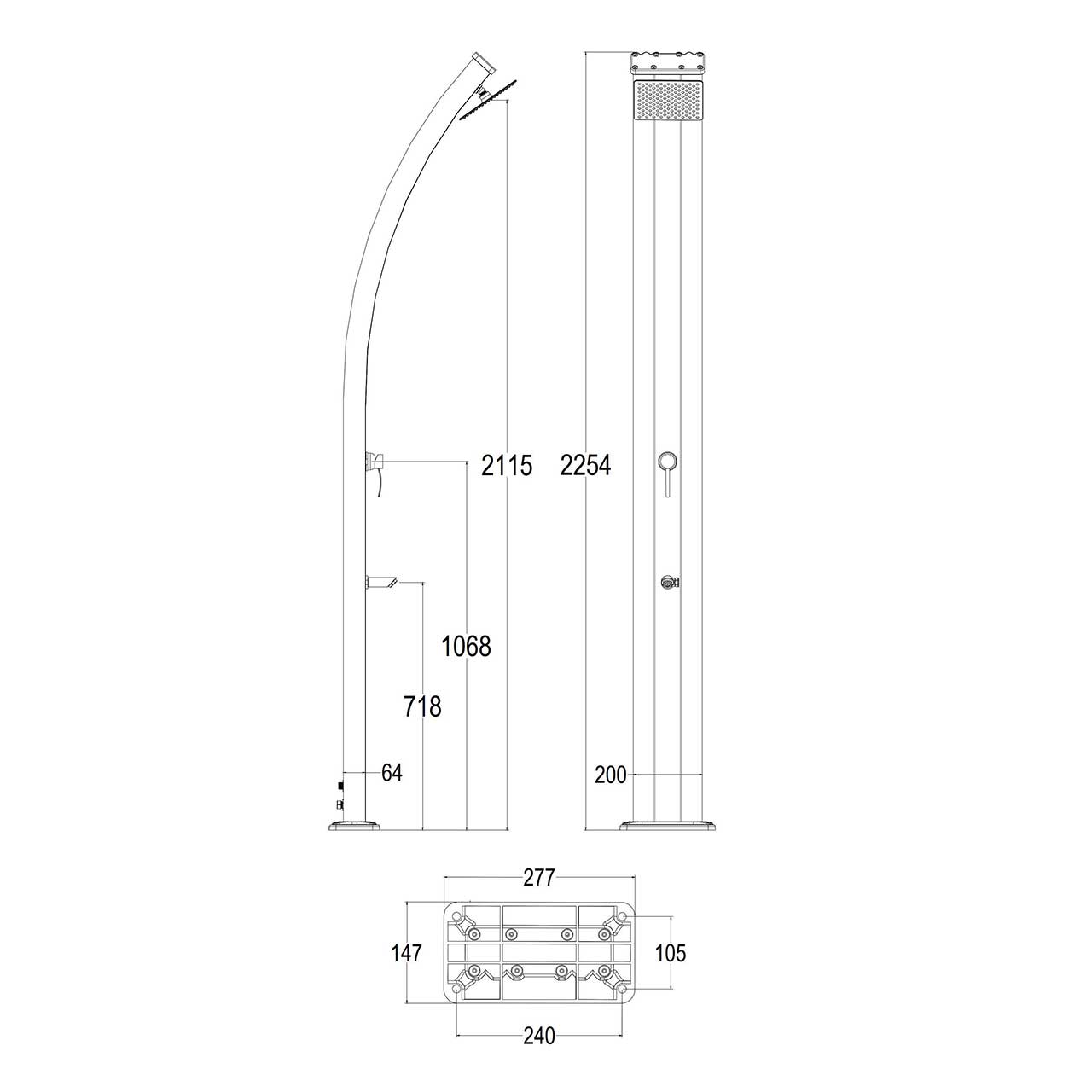 DOCCIA-LEA-GRIGIA - SINED | Duchas de piscina | Chaise longue de jardín | Chimeneas eléctricas | Calefactores infrarrojos