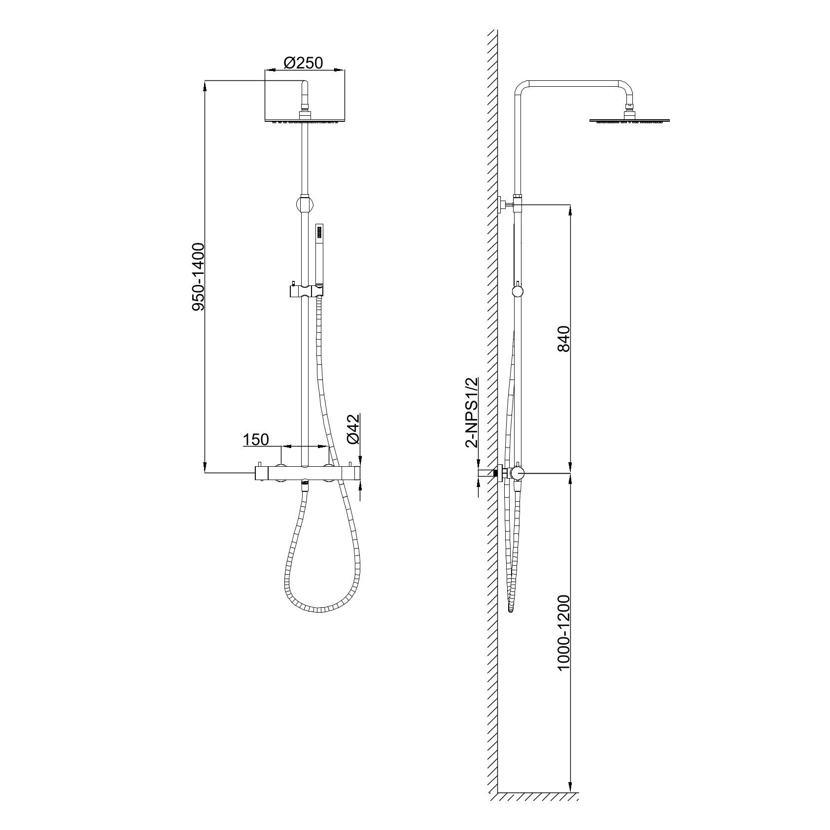 DOCCIA-PARETE-LEVANTE-TERMOSTATICA-INOX - Imagen 3