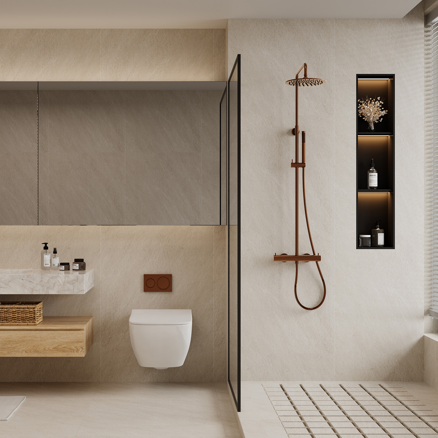 DOCCIA-PARETE-LEVANTE-TERMOSTATICA-ORO-ROSA - Imagen 10