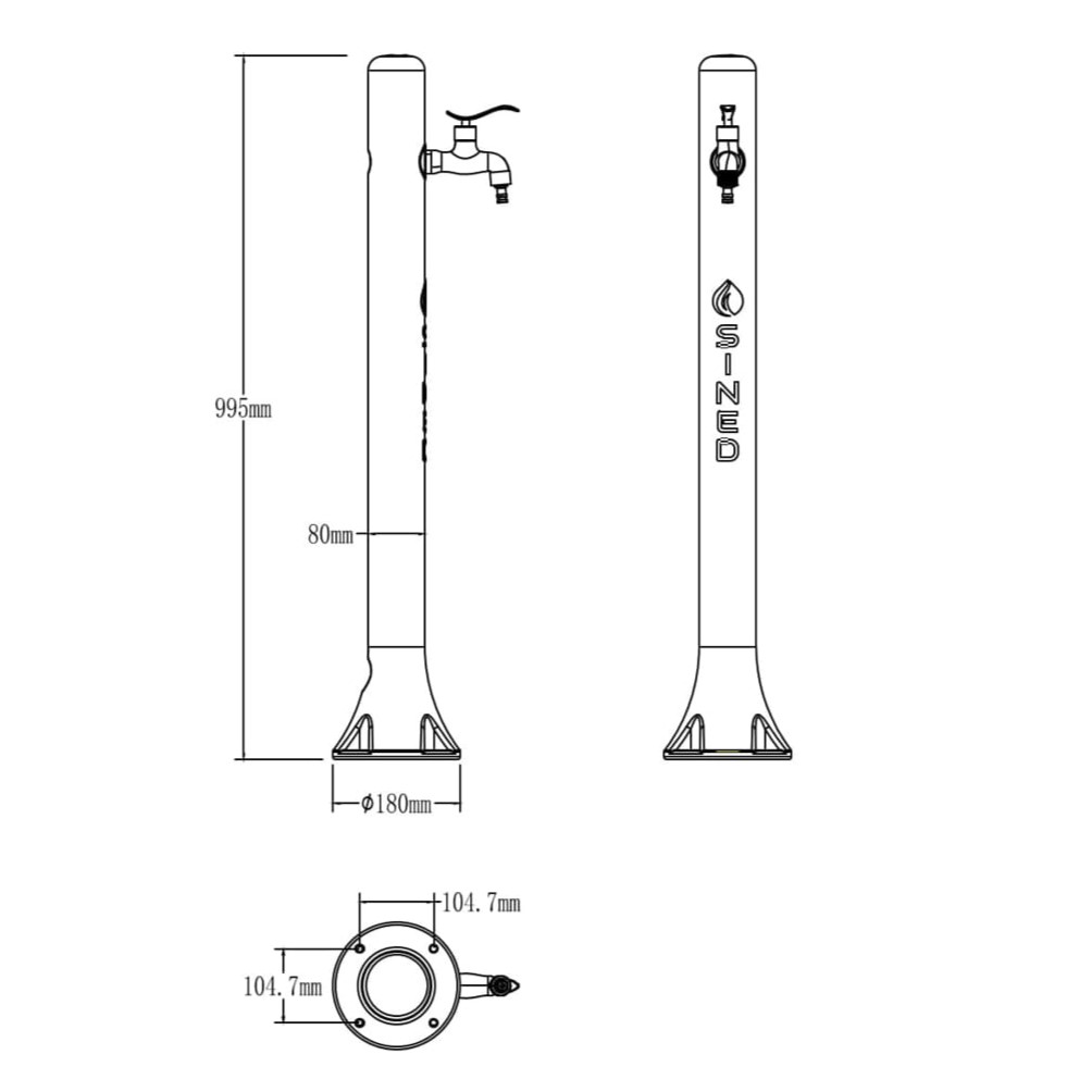 FONTANA-ACQUA-BIANCA - SINED | Duchas de piscina | Chaise longue de jardín | Chimeneas eléctricas | Calefactores infrarrojos