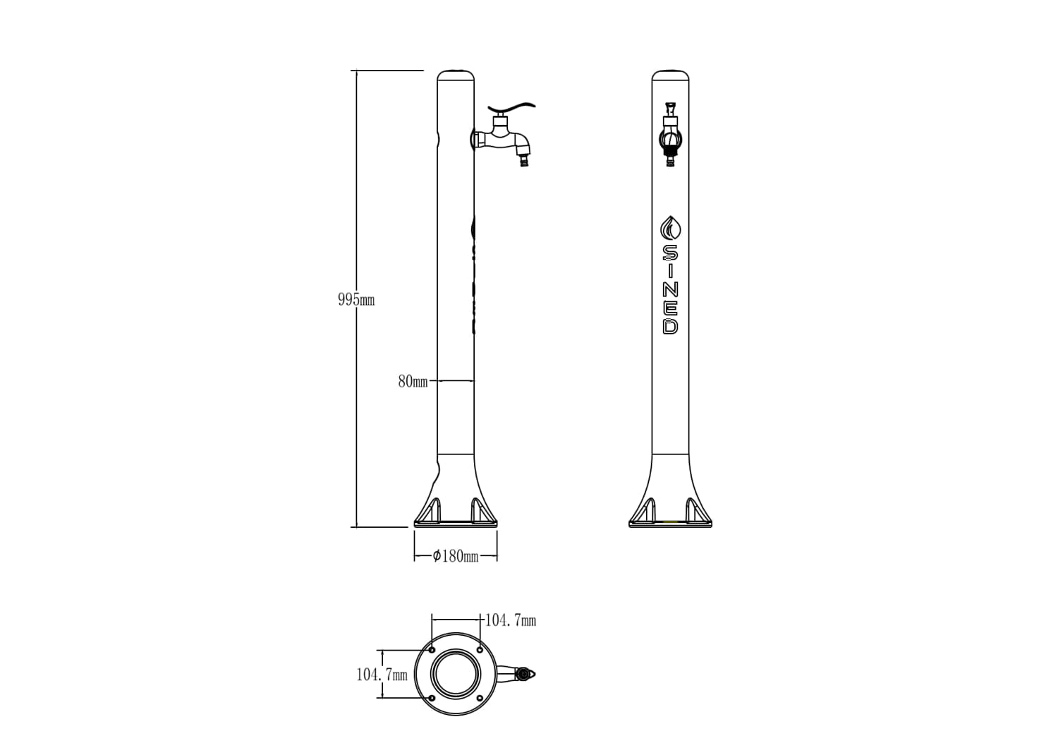 FONTANA-ACQUA-BIANCA-9 - SINED | Duchas de piscina | Chaise longue de jardín | Chimeneas eléctricas | Calefactores infrarrojos