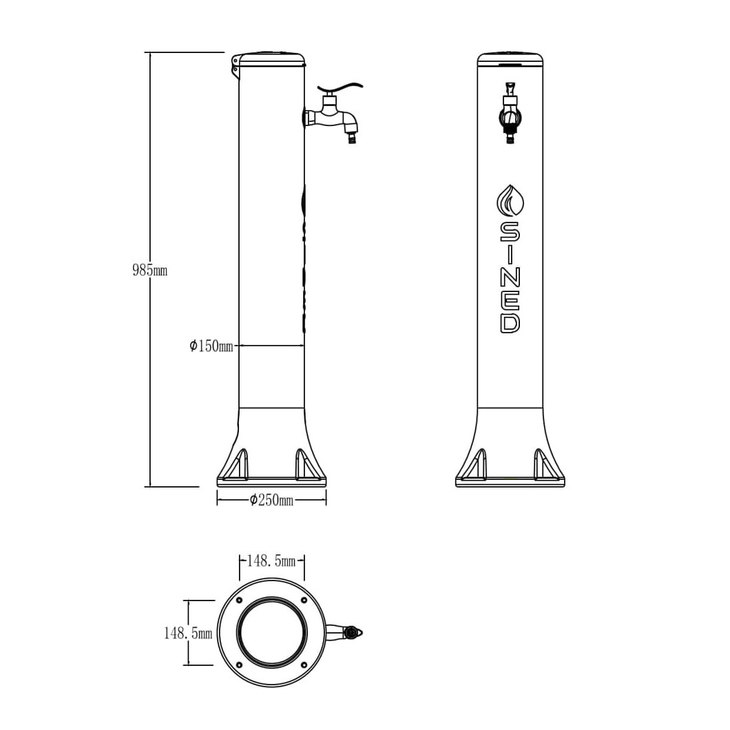 FONTANA-TRITONE-NERA - SINED | Duchas de piscina | Chaise longue de jardín | Chimeneas eléctricas | Calefactores infrarrojos