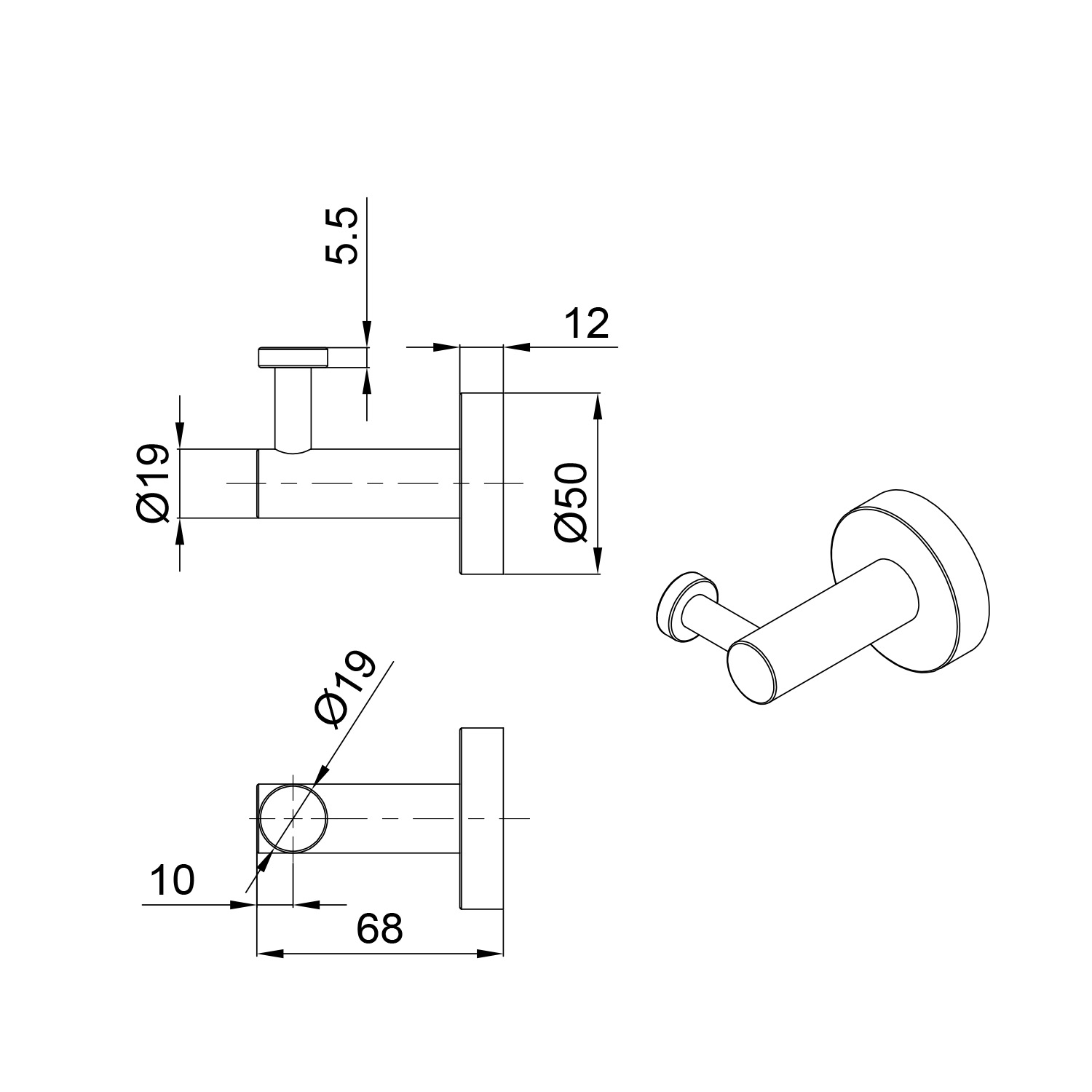 GANCIO-MURO-SINGOLO-LEVANTE-INOX - Imagen 3