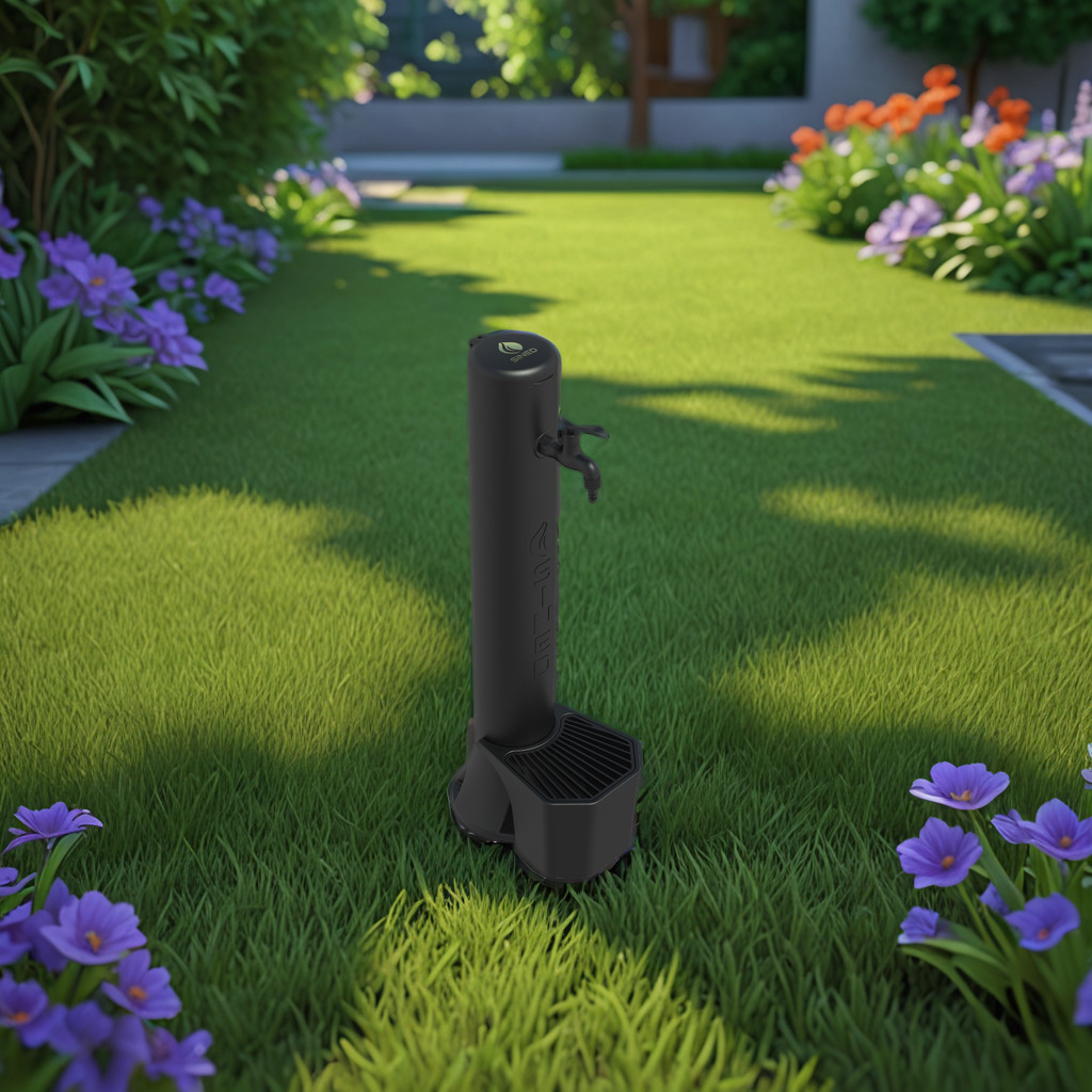 KIT-FONTANA-TRITONE-NERO-7 - SINED | Duchas de piscina | Chaise longue de jardín | Chimeneas eléctricas | Calefactores infrarrojos