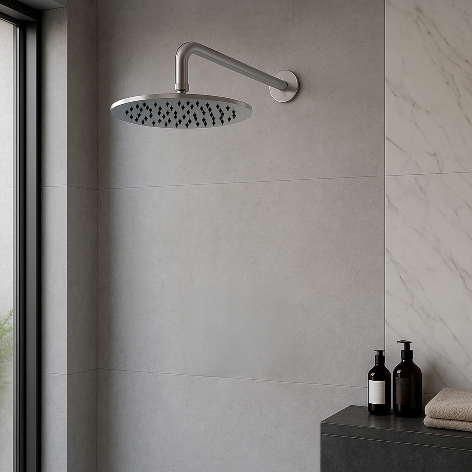 KIT-PARETE-SOFFIONE-LEVANTE-30-INOX-2 - SINED | Duchas de piscina | Chaise longue de jardín | Chimeneas eléctricas | Calefactores infrarrojos