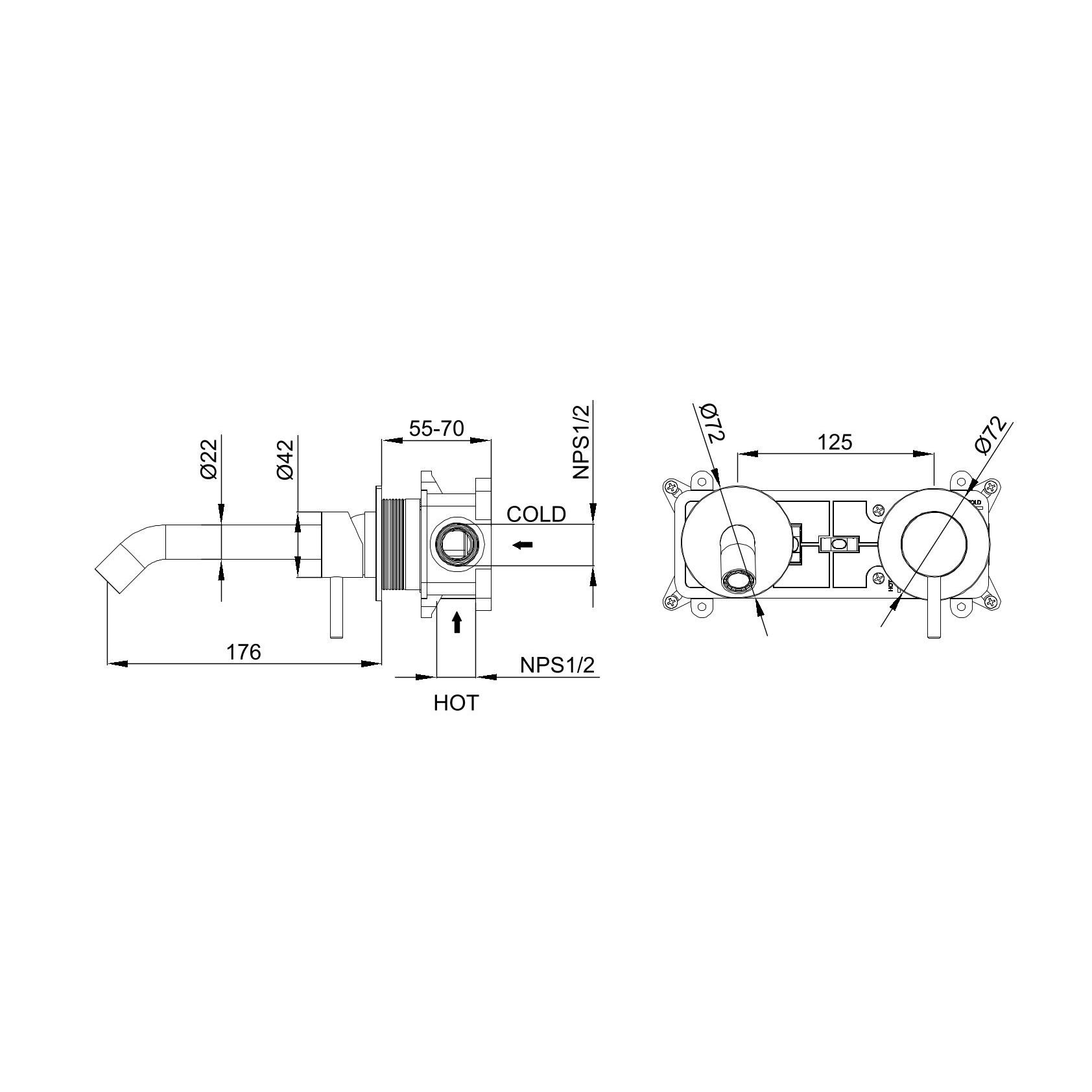 KIT-RUBINETTO-LAVANDINO-LEVANTE-PARETE-ORO-ROSA - SINED | Duchas de piscina | Chaise longue de jardín | Chimeneas eléctricas | Calefactores infrarrojos