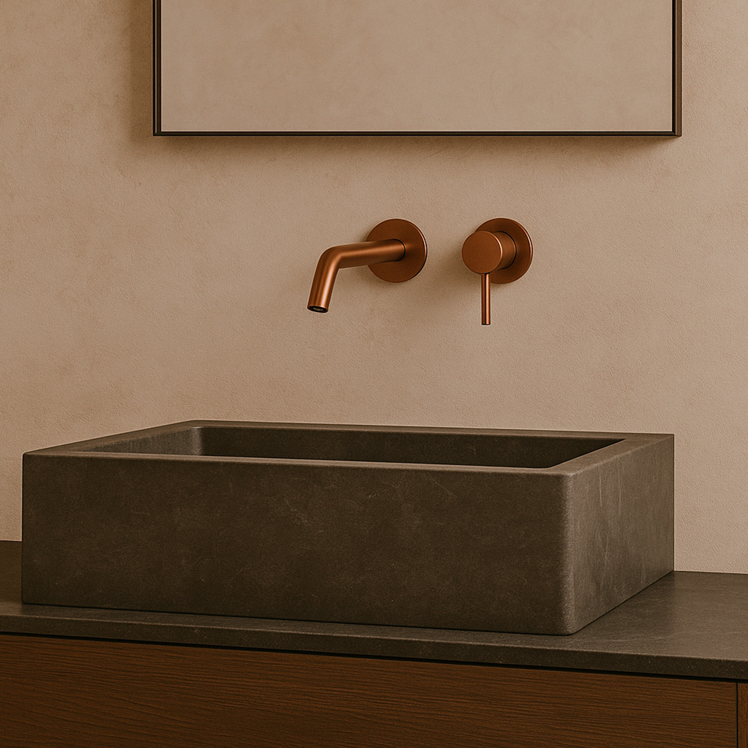 KIT-RUBINETTO-LAVANDINO-LEVANTE-PARETE-ORO-ROSA - Imagen 4