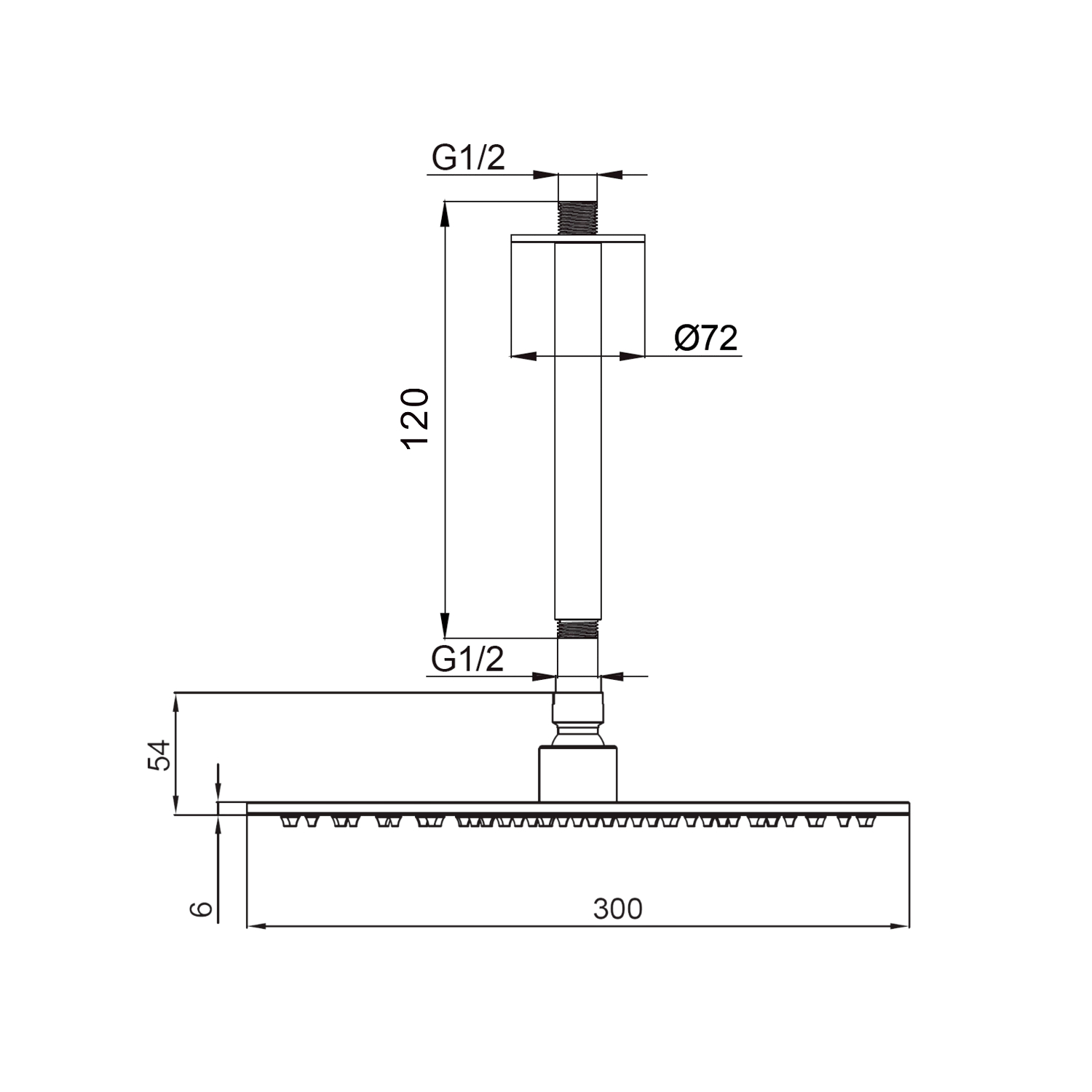 KIT-SOFFITTO-SOFFIONE-LEVANTE-CORTO-30-INOX - Imagen 3