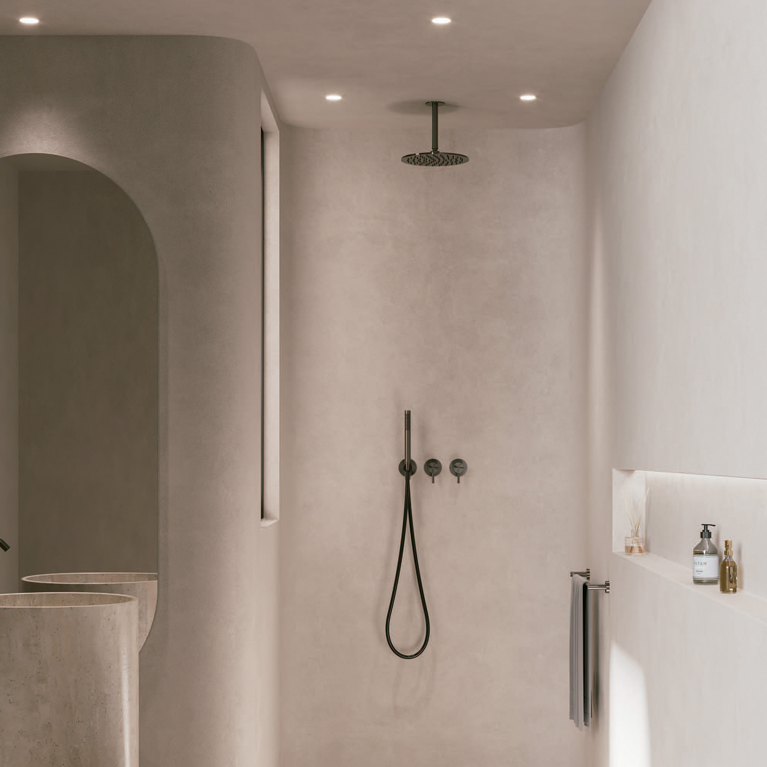 KIT-SOFFITTO-SOFFIONE-LEVANTE-LUNGO-25-INOX-ambientata KIT-SOFFITTO-SOFFIONE-LEVANTE-LUNGO-25-INOX