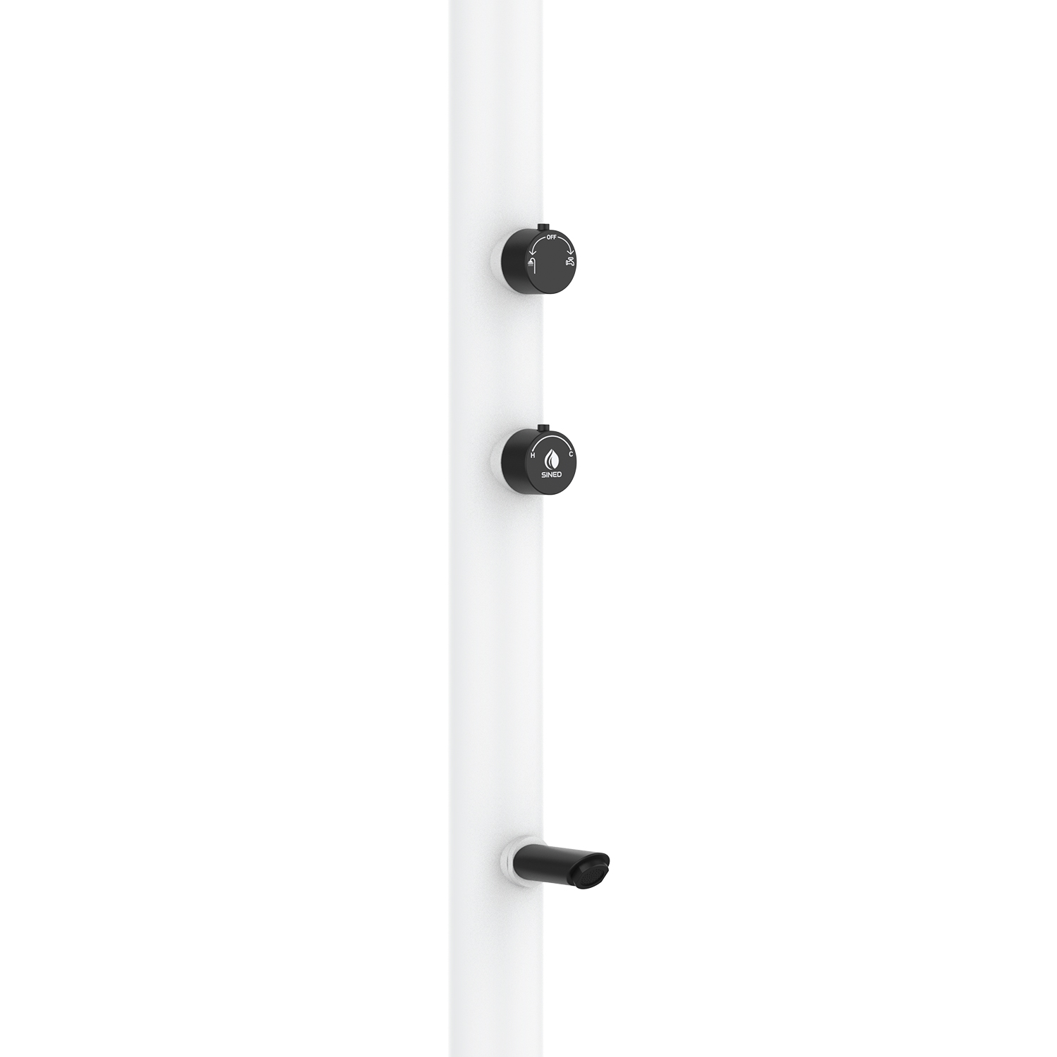 LUNA-ALU-BIANCA-2 - SINED | Duchas de piscina | Chaise longue de jardín | Chimeneas eléctricas | Calefactores infrarrojos