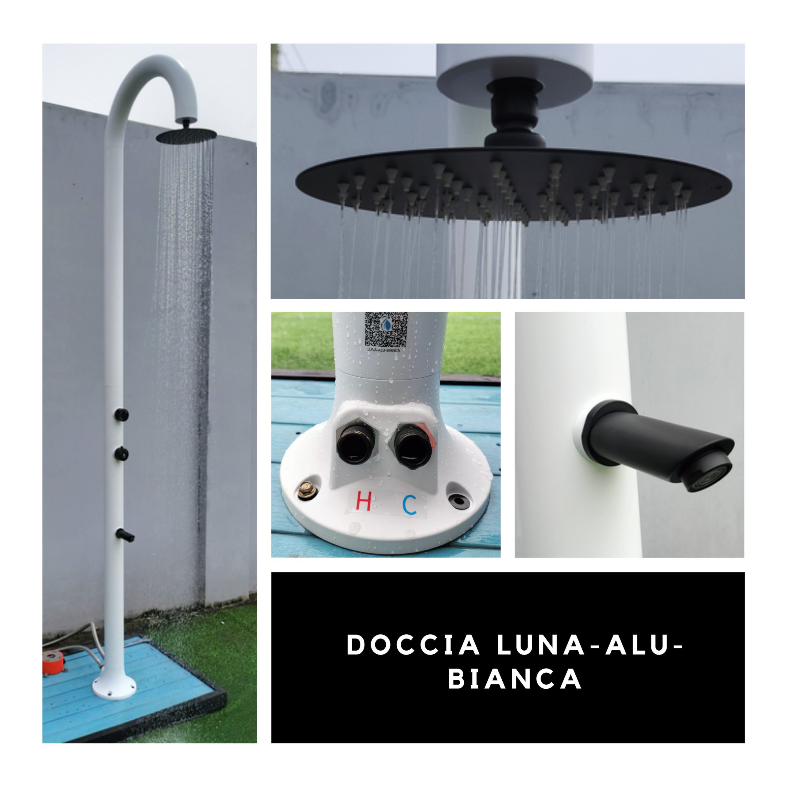 LUNA-ALU-BIANCA-4 - SINED | Duchas de piscina | Chaise longue de jardín | Chimeneas eléctricas | Calefactores infrarrojos