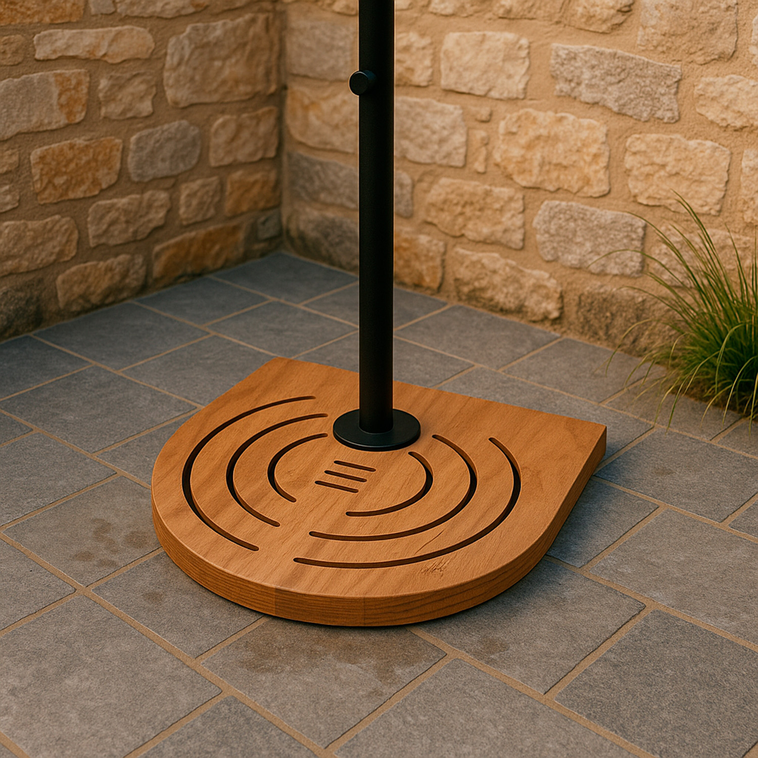 PEDANA-C-BOX-SINGOLA-ambientata - SINED | Duchas de piscina | Chaise longue de jardín | Chimeneas eléctricas | Calefactores infrarrojos