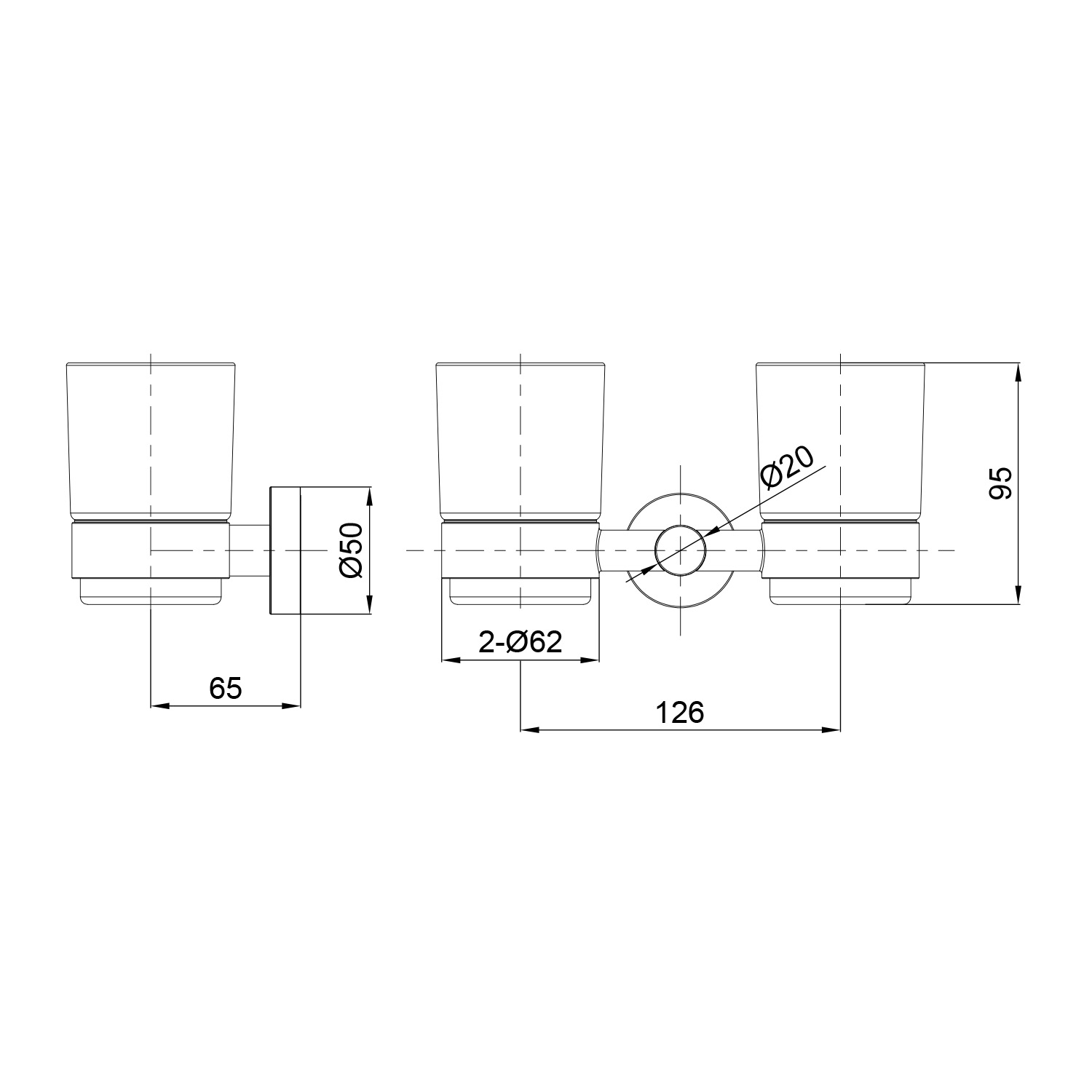 PORTA-BICCHIERE-LEVANTE-DOPPIO-CANNA-FUCILE - Imagen 3