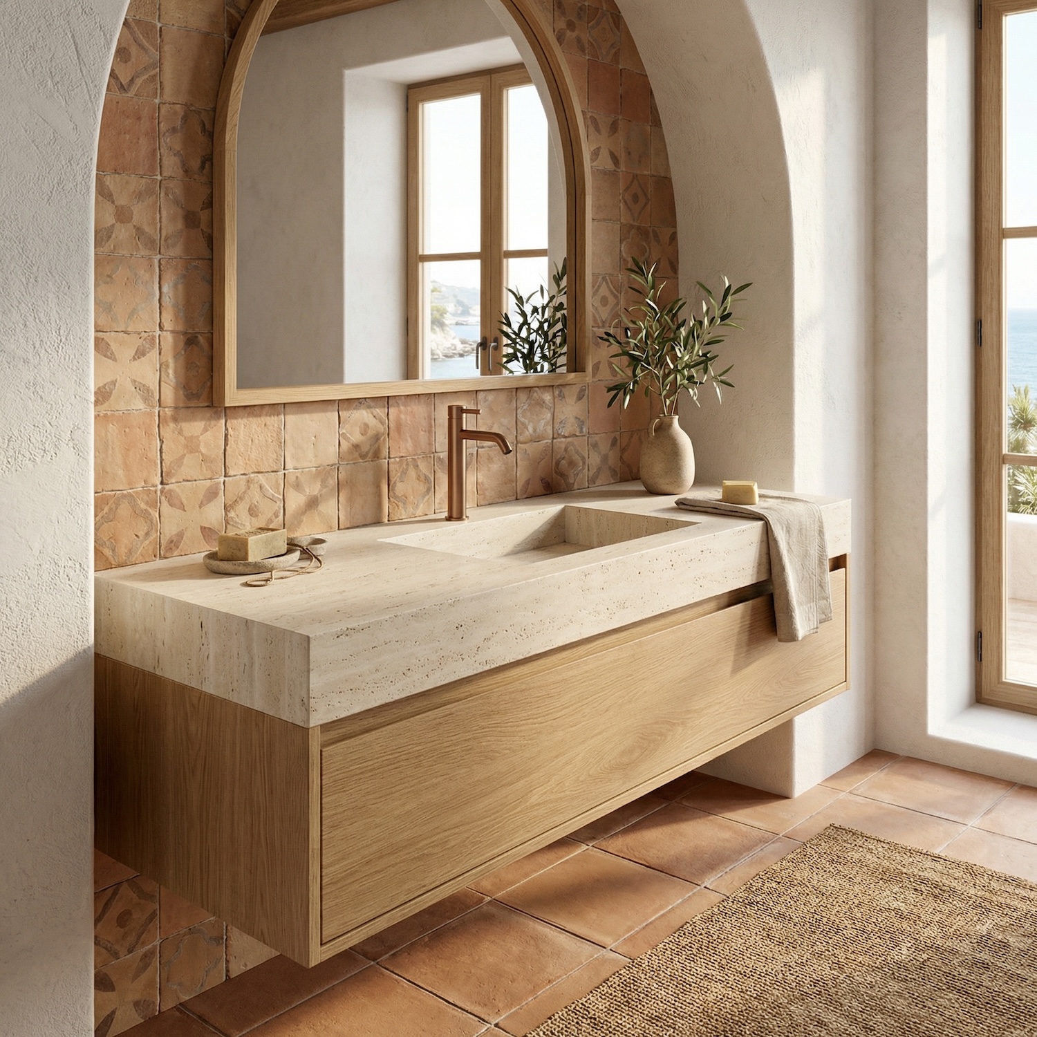 RUBINETTO-LAVABO-LEVANTE-ALTO-ORO-ROSA-ambientata RUBINETTO-LAVABO-LEVANTE-ALTO-ORO-ROSA