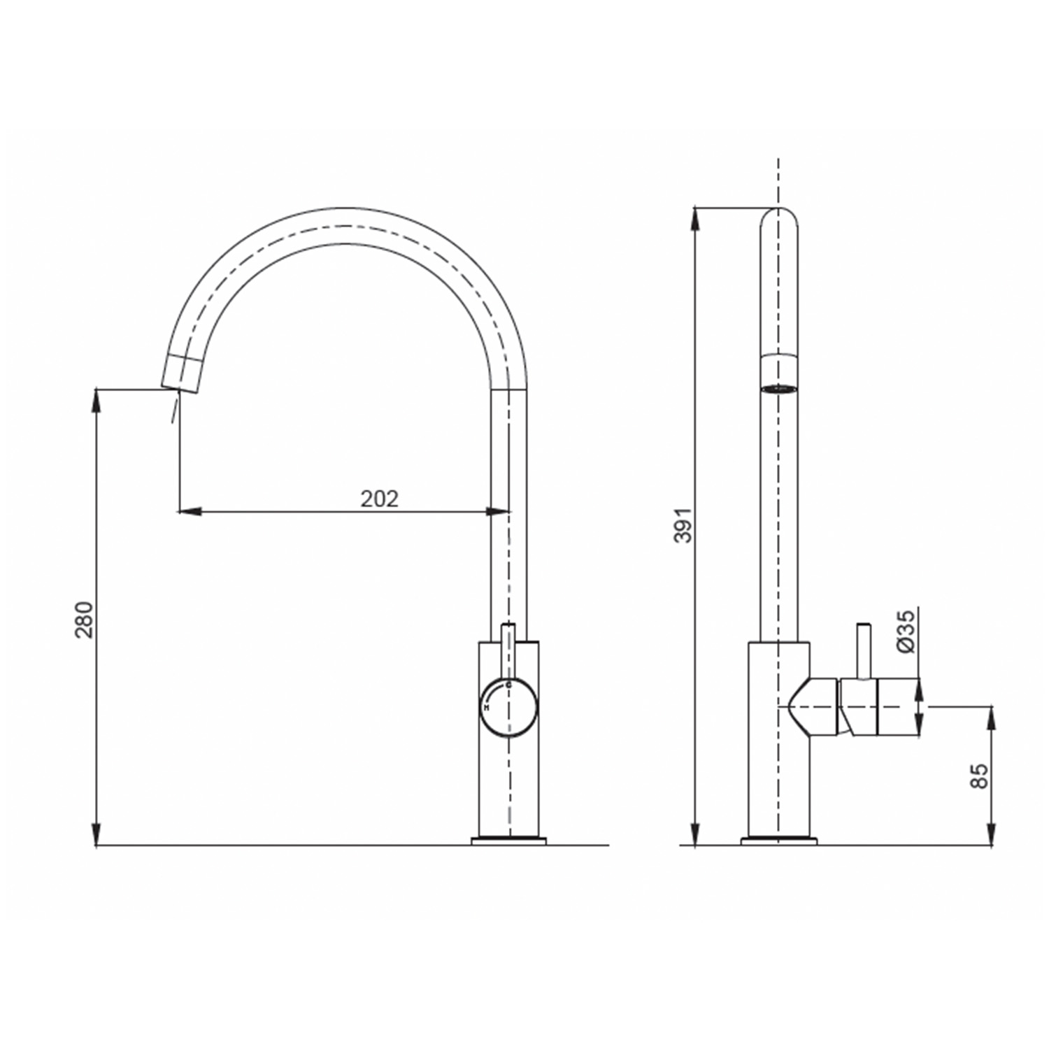 RUBINETTO-LAVELLO-LEVANTE-ALTO-INOX - SINED | Duchas de piscina | Chaise longue de jardín | Chimeneas eléctricas | Calefactores infrarrojos