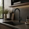RUBINETTO-LAVELLO-LEVANTE-ALTO-NERO RUBINETTO LAVELLO LEVANTE ALTO NERO Ambientata 100x100