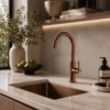 RUBINETTO-LAVELLO-LEVANTE-ALTO-ORO-ROSA RUBINETTO LAVELLO LEVANTE ALTO ORO ROSA Ambientata 100x100