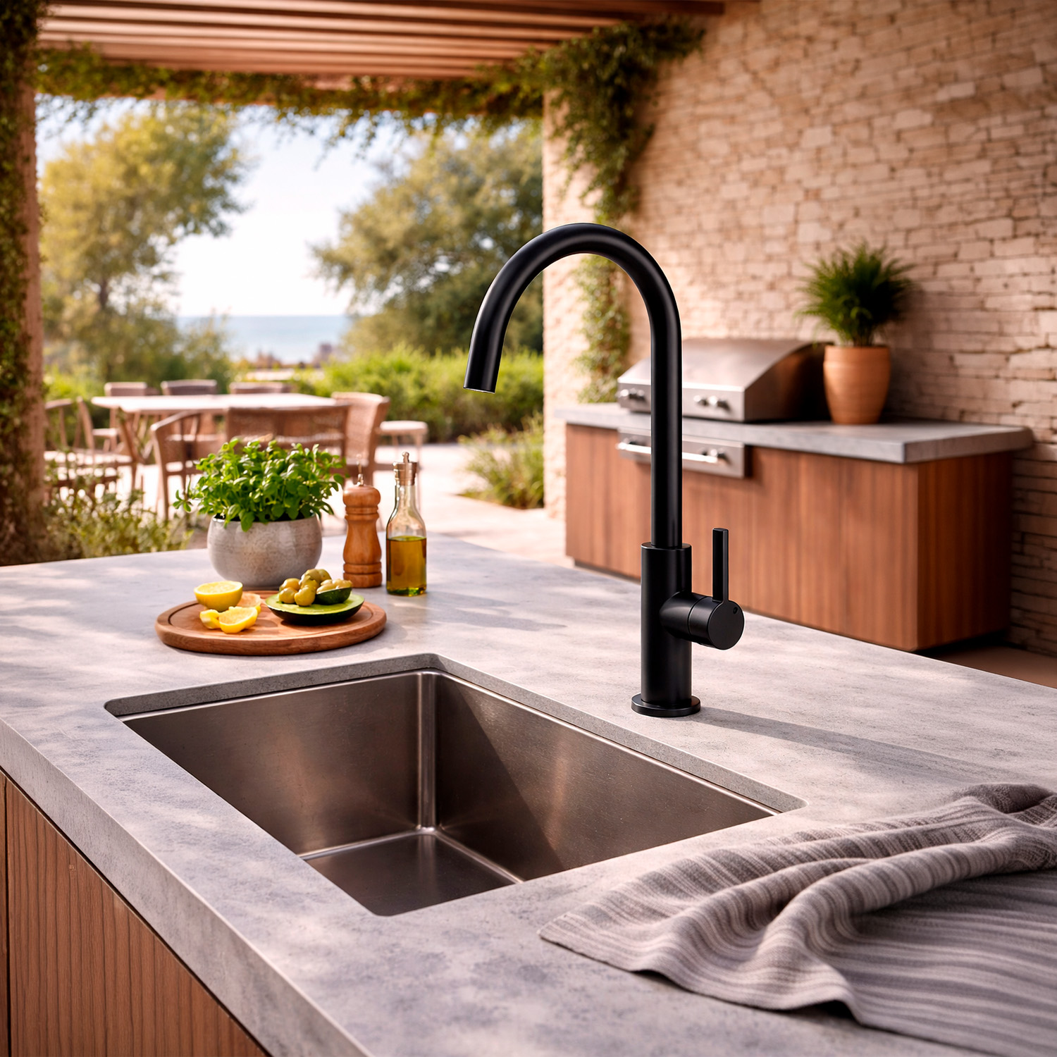 RUBINETTO-LAVELLO-LEVANTE-BASSO-NERO