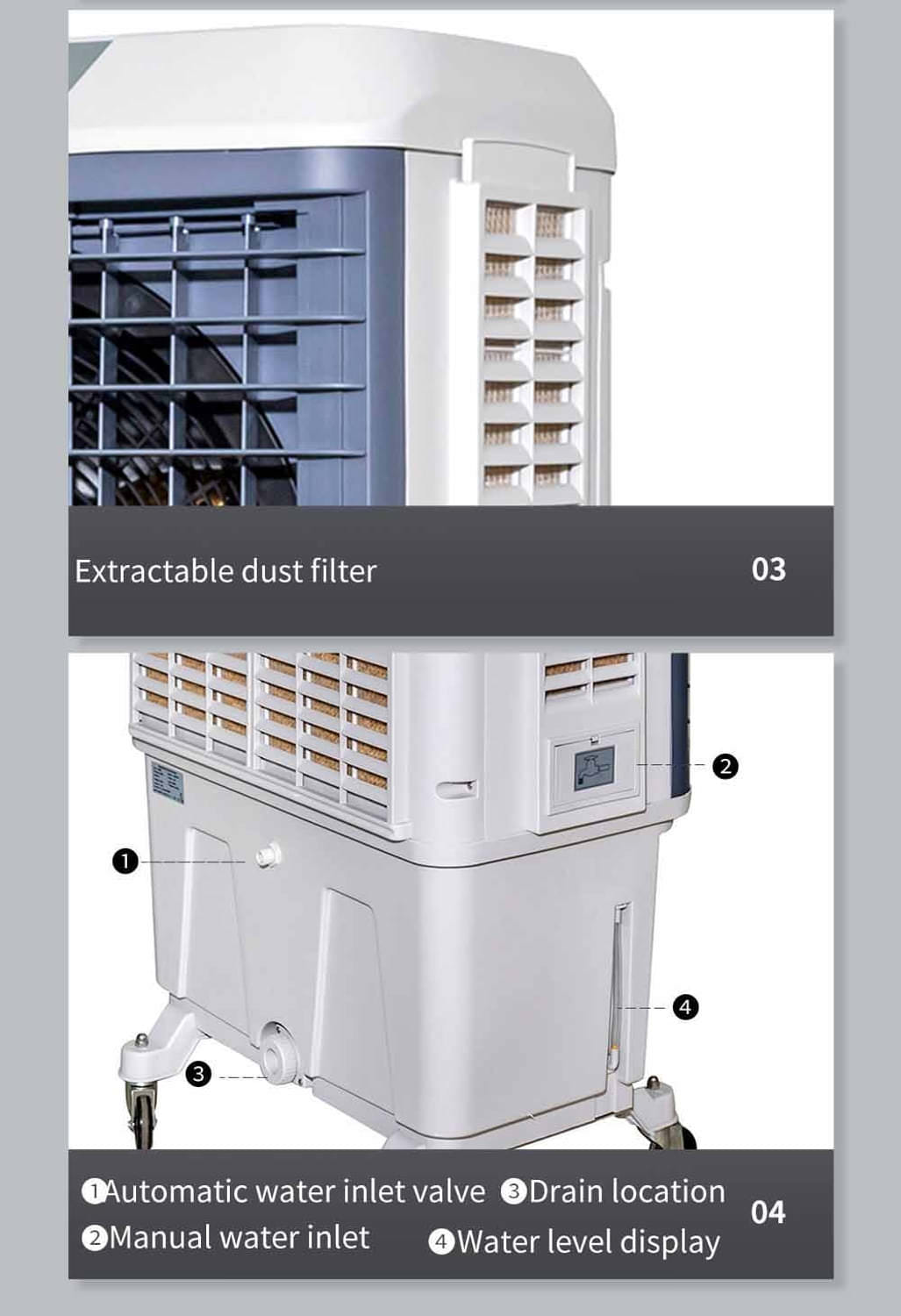 RaffrescatoreMobile801-MPC-8 - SINED | Duchas de piscina | Chaise longue de jardín | Chimeneas eléctricas | Calefactores infrarrojos