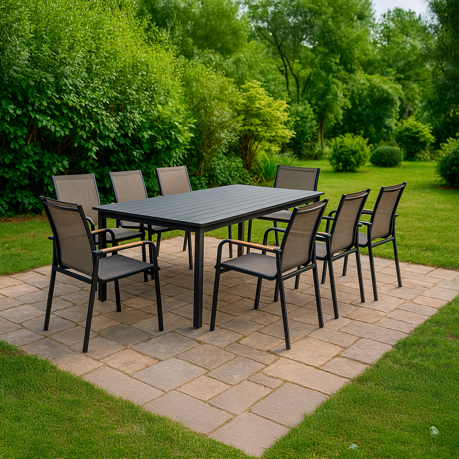 SEDIA-GIARDINO-CHIERI-ANTRACITE-2 - SINED | Duchas de piscina | Chaise longue de jardín | Chimeneas eléctricas | Calefactores infrarrojos