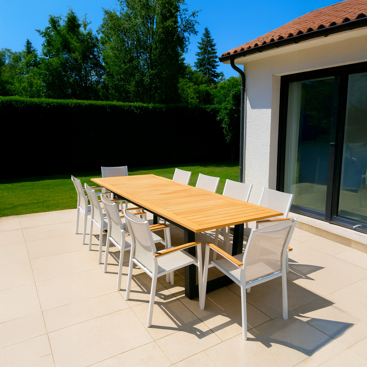 TAVOLO-GIARDINO-RETTANGOLARE-SUPERGA-2 - SINED | Duchas de piscina | Chaise longue de jardín | Chimeneas eléctricas | Calefactores infrarrojos