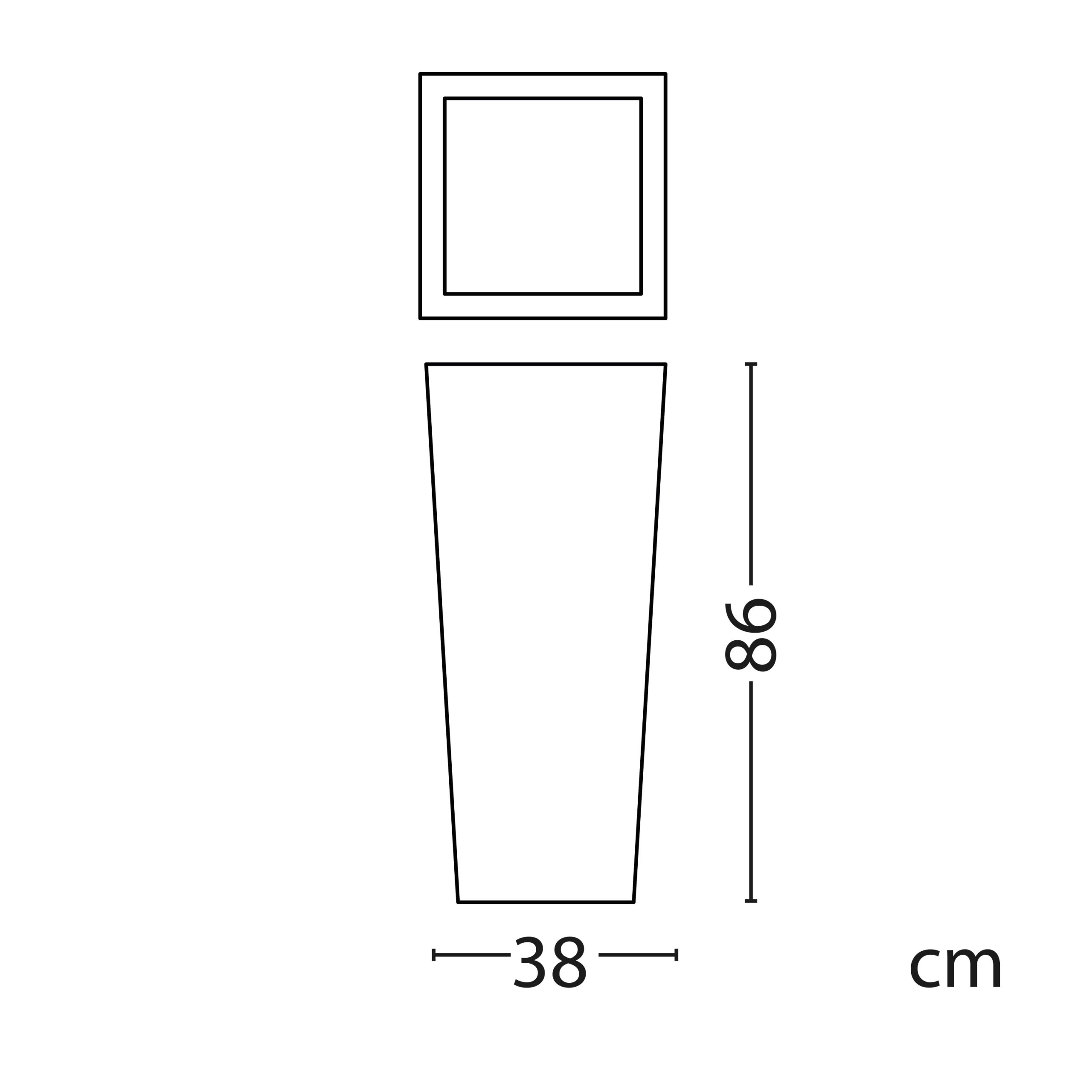 VASO-QUADRATO-SOLAR-86 - SINED | Duchas de piscina | Chaise longue de jardín | Chimeneas eléctricas | Calefactores infrarrojos